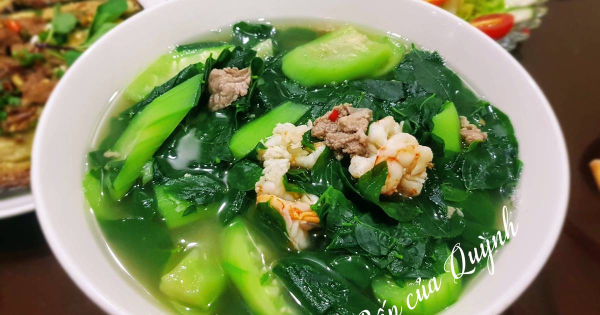 Canh rau ngót, mướp hương