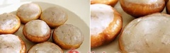 Cho từng ít một chả tôm lên nấm hương. Tiếp lăn nấm qua một lớp mỏng bột mì, sau đó lăn qua lòng đỏ trứng và thả vào chảo dầu nóng rán vàng.