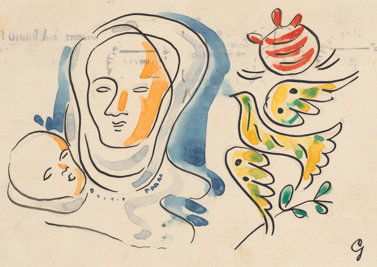 Mother with baby and dove 19361937