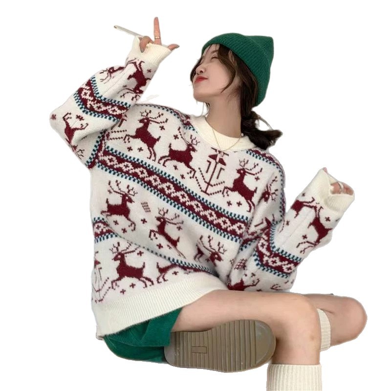 Weihnachtspullover mit Tiermotiv