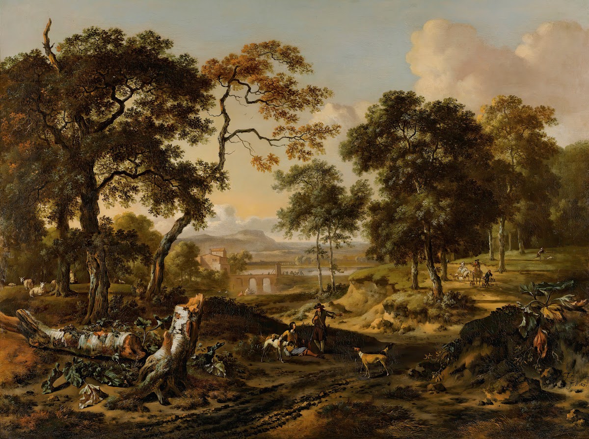 Landscape With Sportsmen Resting By A Path 1670