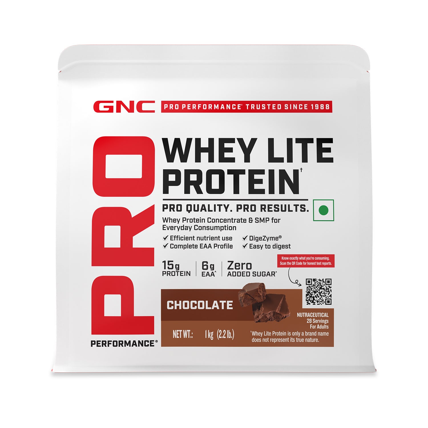GNC Pro Performance Whey Lite 15gm Protein — Chocolate, 2 lbs