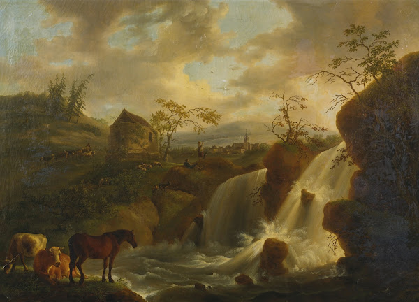 A Horse and Cows by a Rushing River 1803