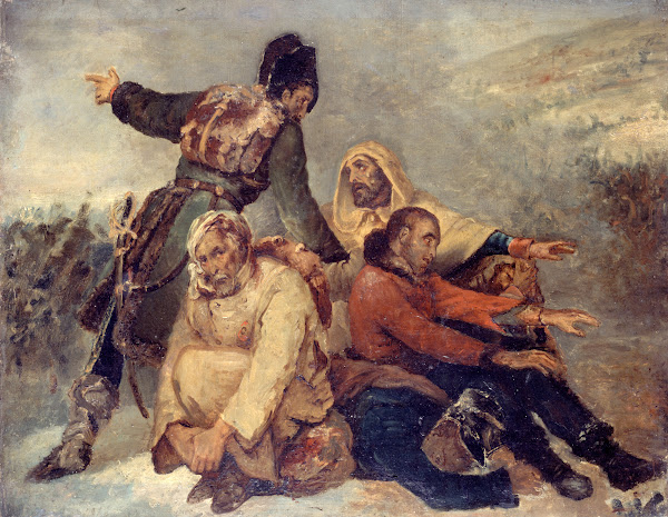 Quatre soldats de larmée en déroute 1826