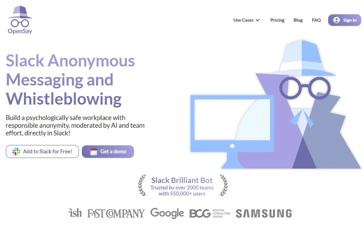 Captura de AnonymityBot for Slack