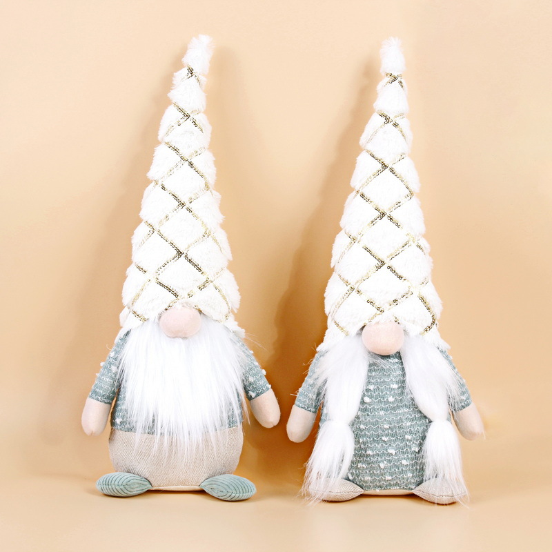 Christmas gnome figure, 44 cm, sitting with sequins