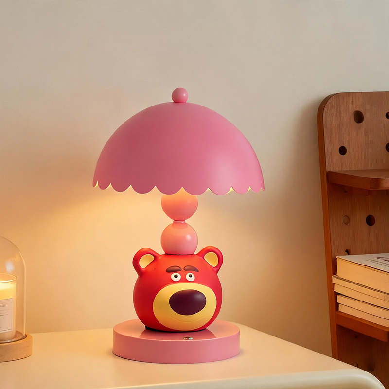 Sweet Strawberry Bear Table Lamp for Kids