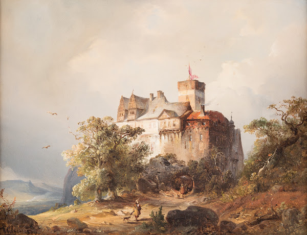 Castle in stormy landscape 1848