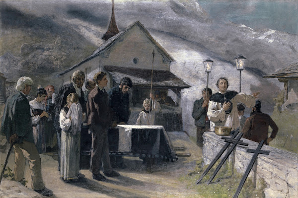 The Funeral After The Landslide Of Spiringen Uri 1887 1893
