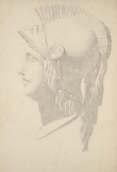 Bust profile of a Greek soldier with helmet 1796 1799