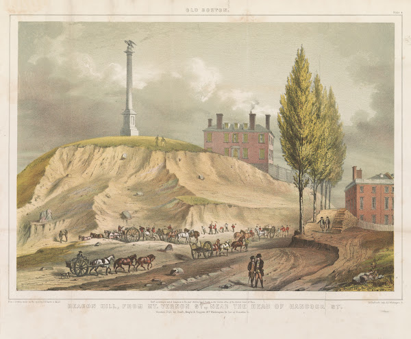 Beacon Hill from Mt Vernon St near the head of Hancock St 1858