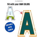 Canva Frames Bold Lines and dots Alphabet Doodle photo 3 template 275