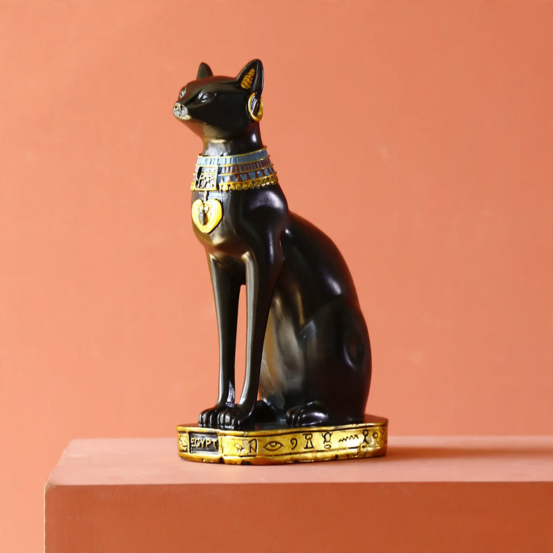 Egyptian cat figure, resin