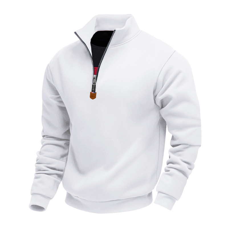 Sporty men's sweater with zipper and lining