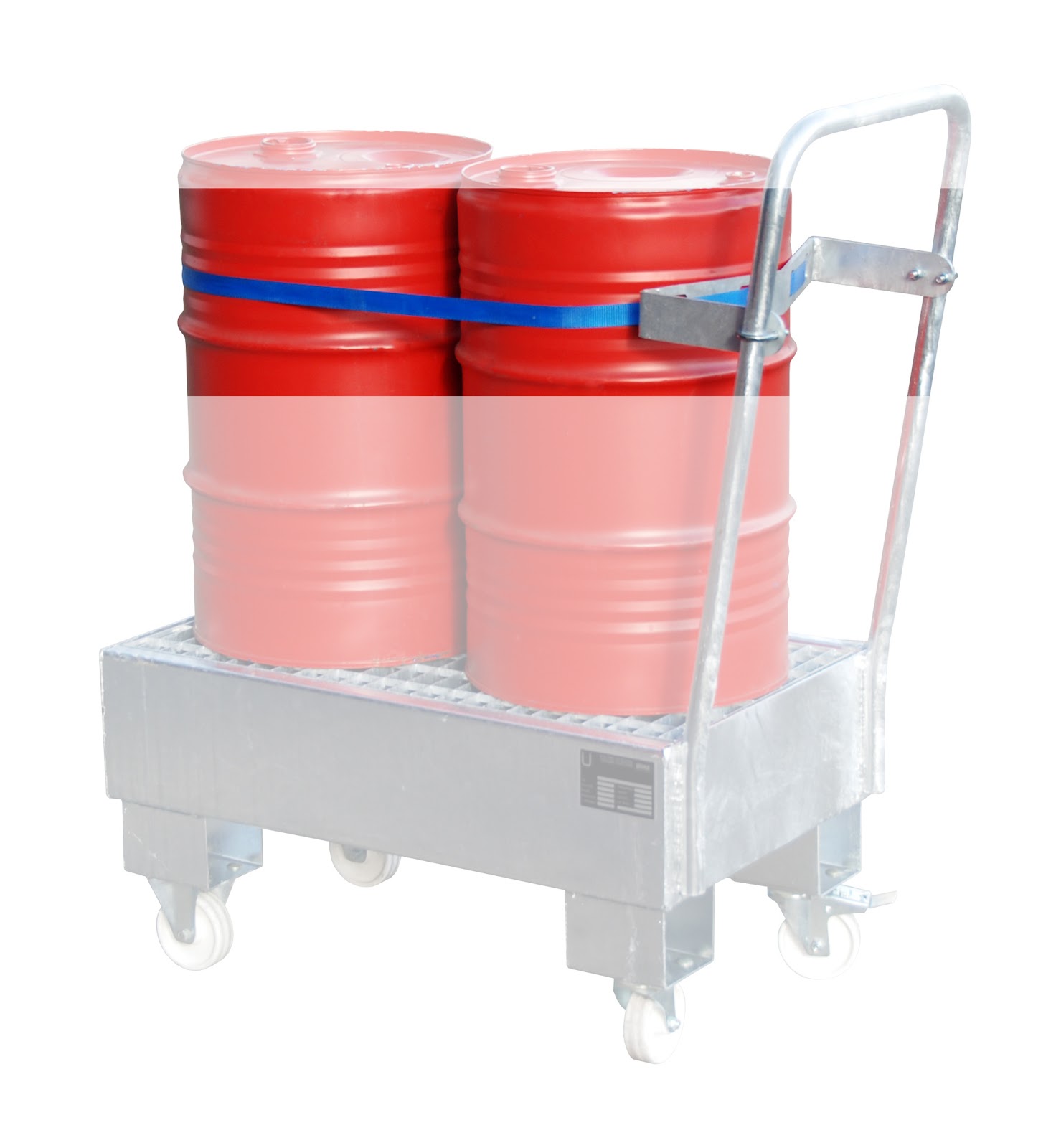 Vathouder met spangordel voor 2 x 60 liter vaten