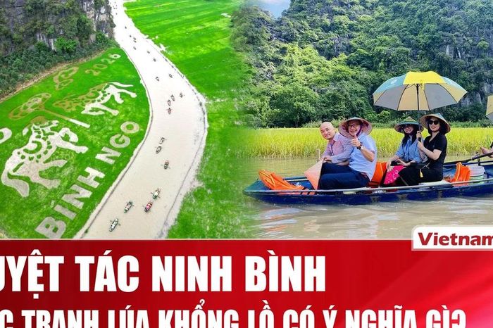 Song mã chầu báo công: Tuyệt tác khổng lồ dệt từ ruộng lúa Tam Cốc - Ninh Bình - Báo VietnamPlus