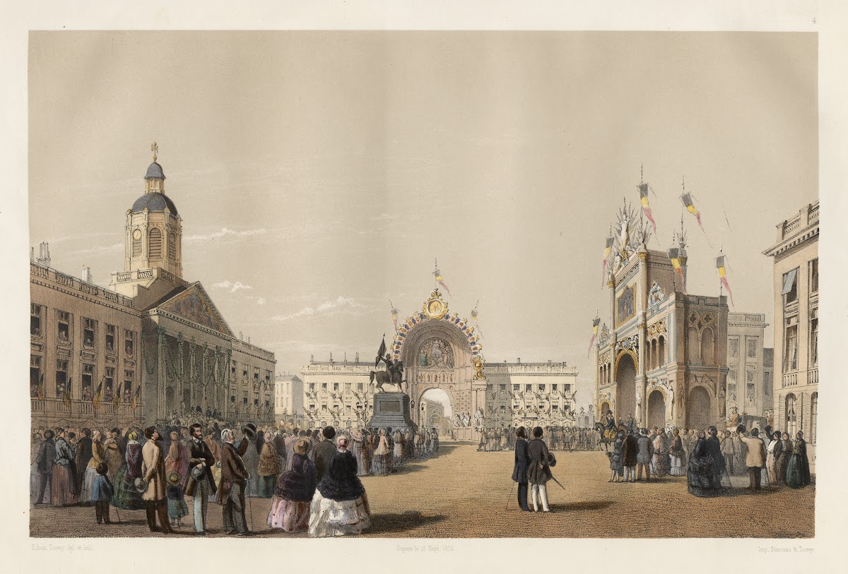 Arcs de Triomphe dressés sur la Place Royale 1856