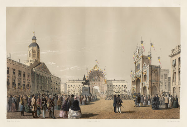 Arcs de Triomphe dressés sur la Place Royale 1856