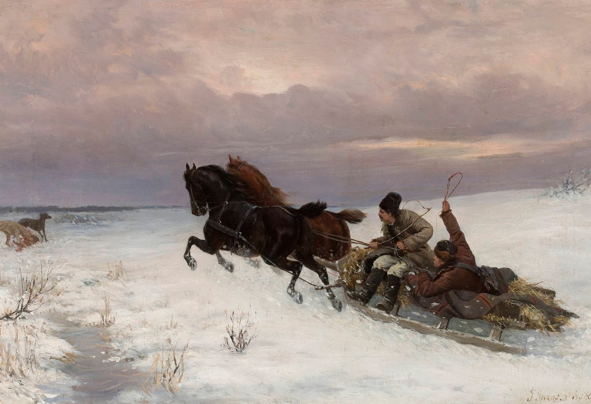 Riding in a sleigh