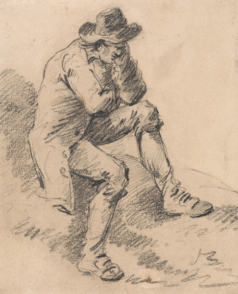 Man Seated on a Bank