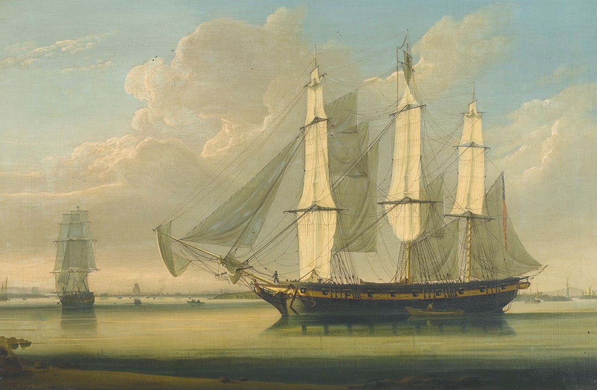 A Fully Rigged Ship In The Thamesoff Woolwich 1808