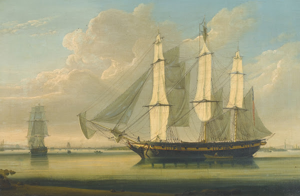A Fully Rigged Ship In The Thamesoff Woolwich 1808