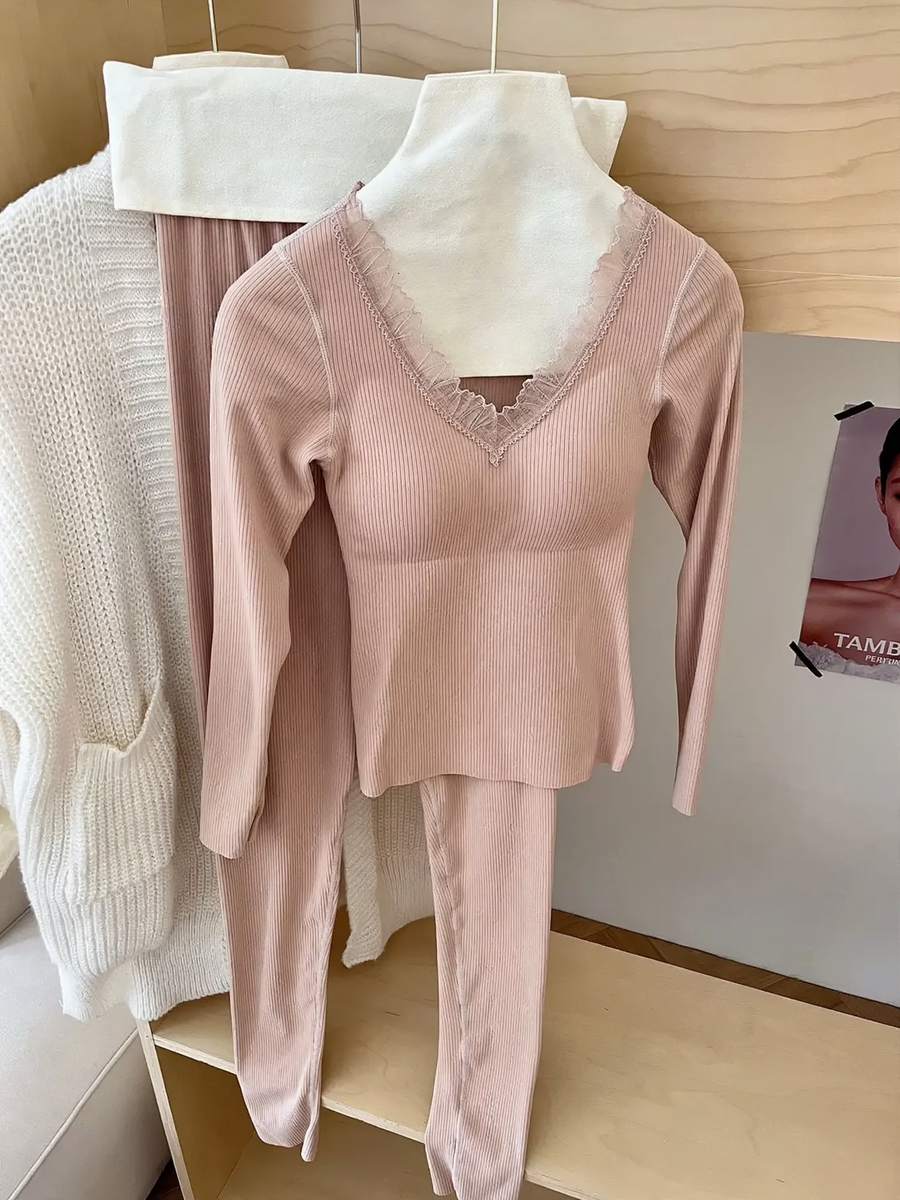 Damen Thermoset, V-Ausschnitt, formend