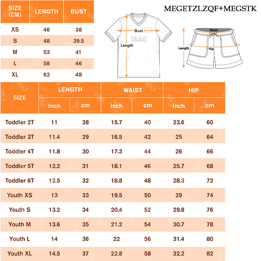 AOP MEG children's folding neck football jersey+MEG children's beach pants