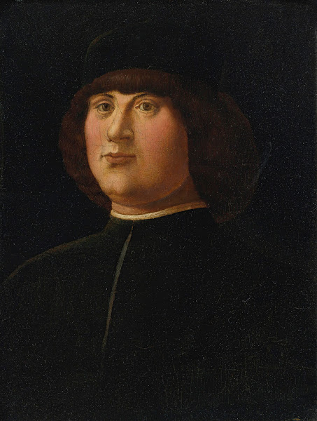 Portrait of a gentleman in a black cap with an elaborate zazzera
