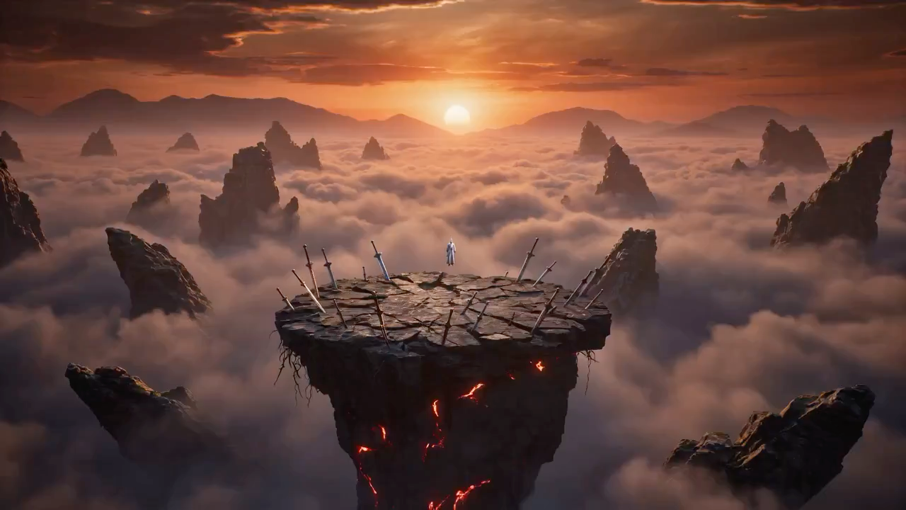 Batalla épica de Wuxia de fantasía oriental