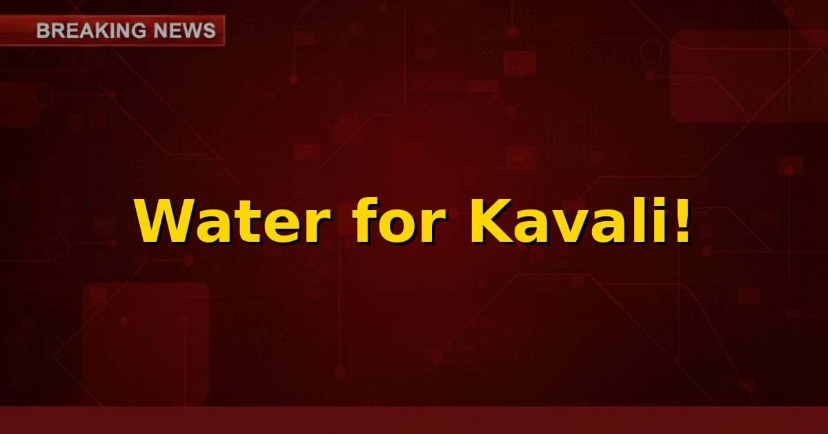 An illustration of clean water flowing into a house in an urban setting, symbolizing the AMRUT water project in Kavali, Nellore District, promising improved water access.