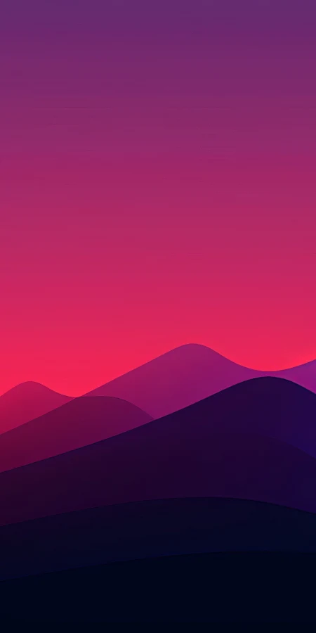 Ai Art, Minimalism, Sunset, Mountains, Illustration 4K Phone Wallpaper