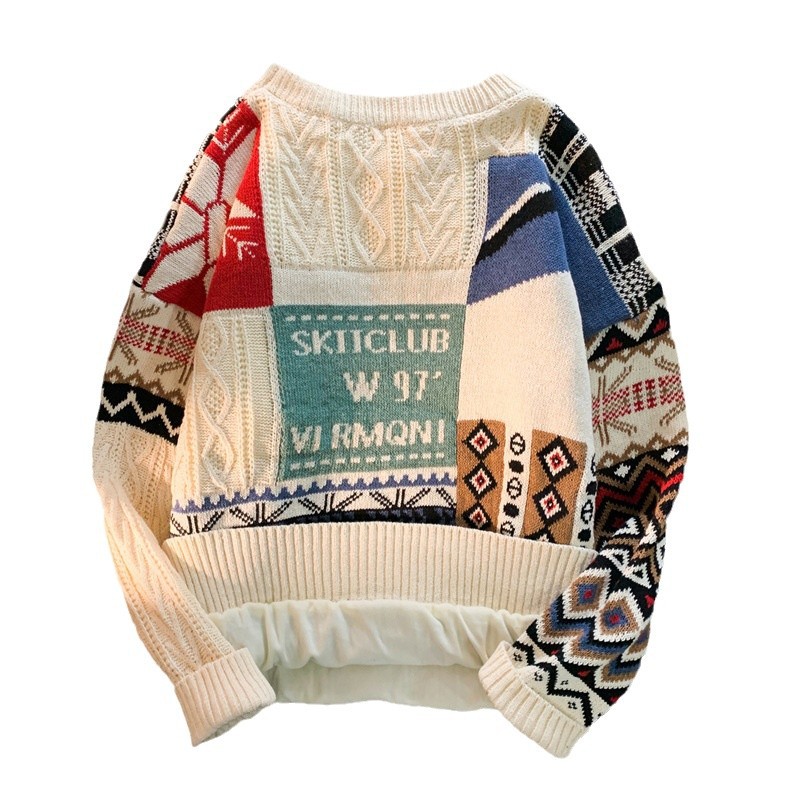 Warm Winter Knitted Sweater for Men, Christmas Design