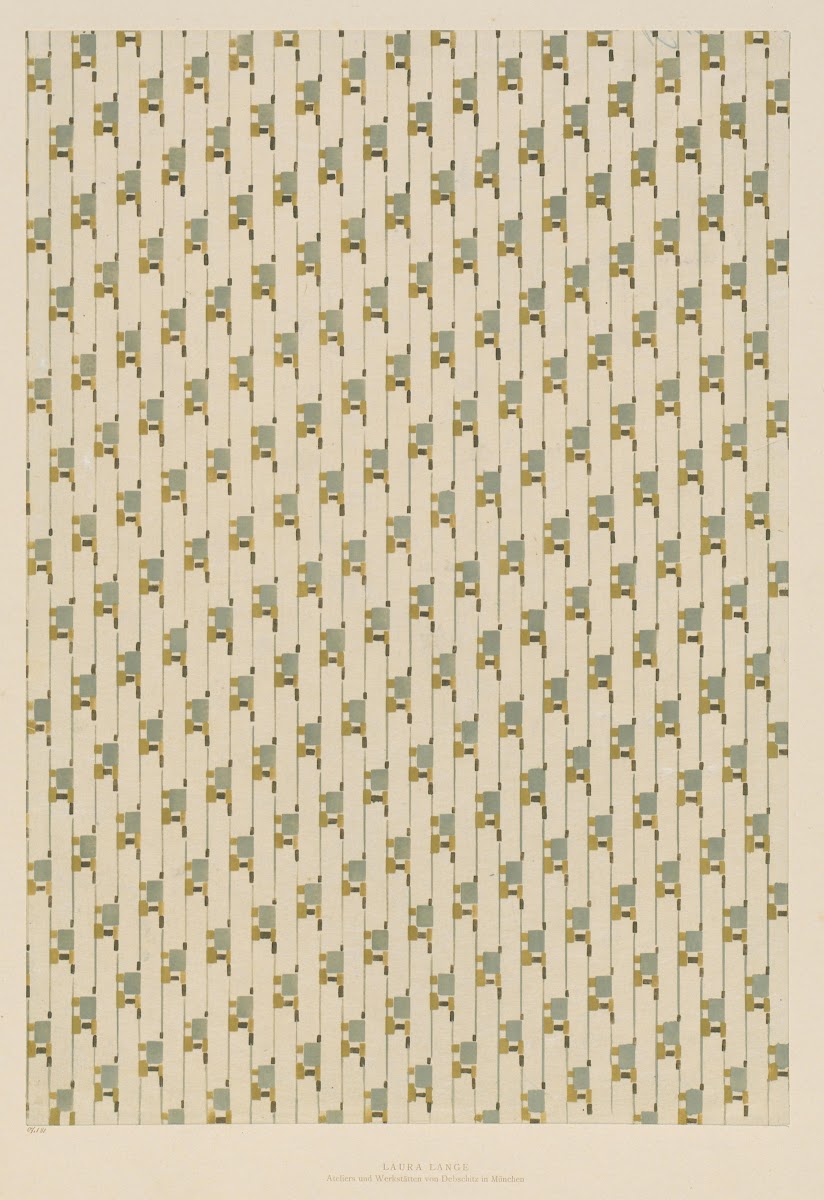Schabloniertes Papier geometrisches Flächenmuster 1902   1907