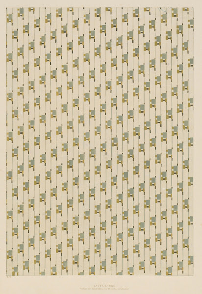 Schabloniertes Papier geometrisches Flächenmuster 1902   1907
