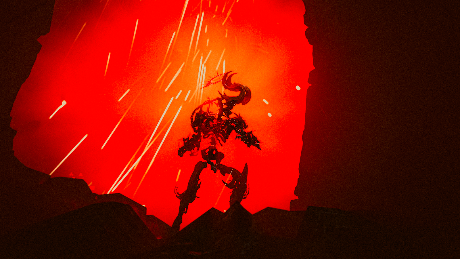 Nekros In Fiery Cave - Digital Game Art 4K Wallpaper (3840x2160)
