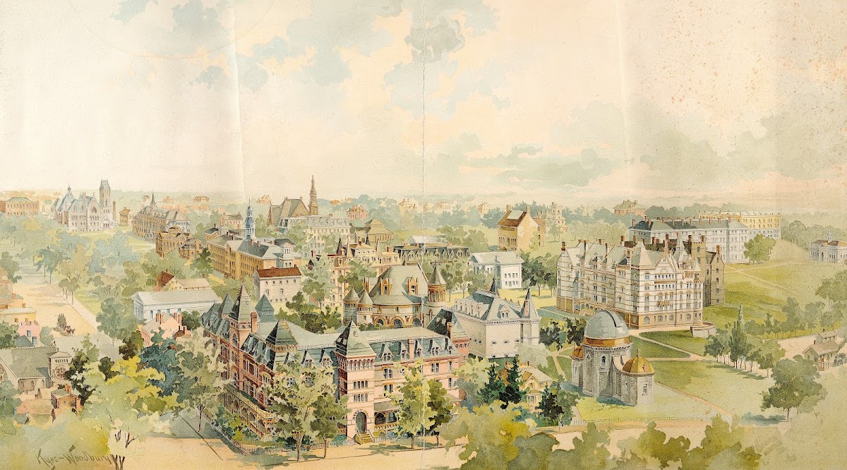 Aerial view of Princeton University campus 1895