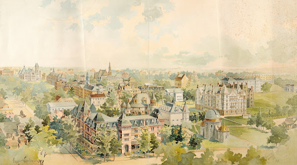 Aerial view of Princeton University campus 1895