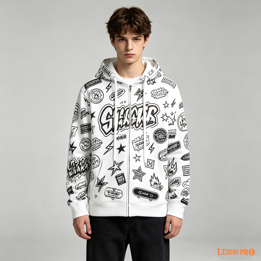 AOP EGD Kids Zipper Hoodie