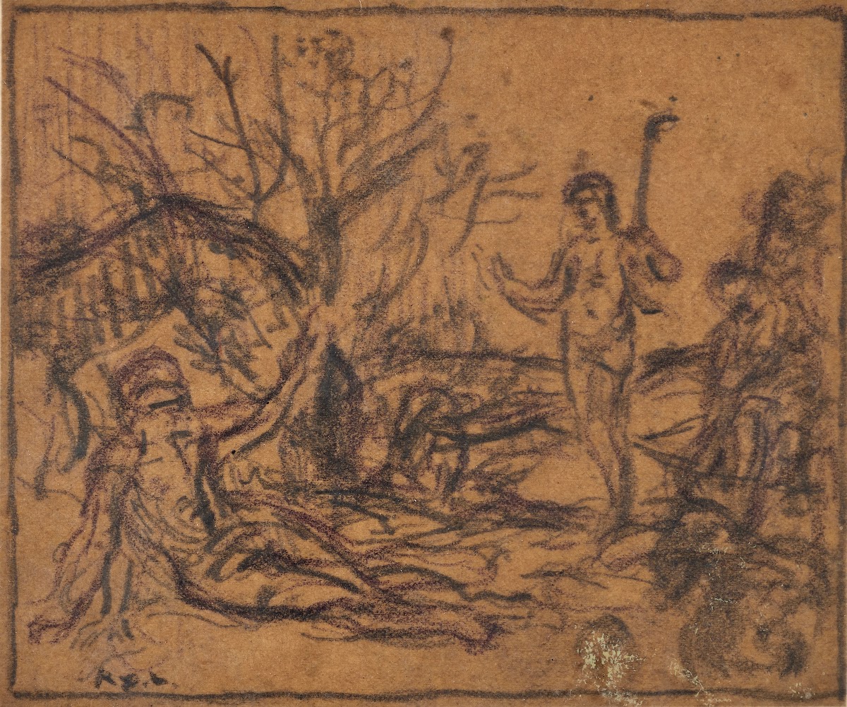 Scène mythologique et paysage