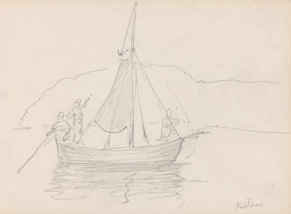 Båt med figurer Kullen 1868