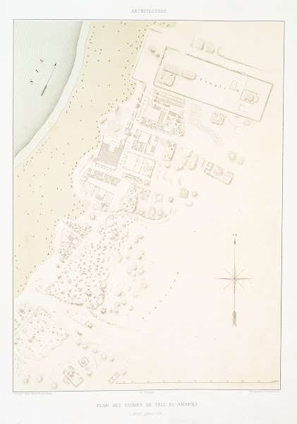 Architecture plan des ruines de Tell el Amarna XVIIIe dynastie 1878