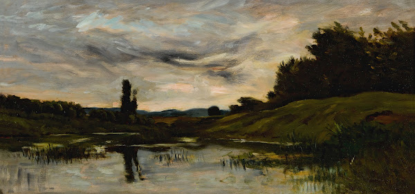 Coucher Du Soleil Sur La Rivière