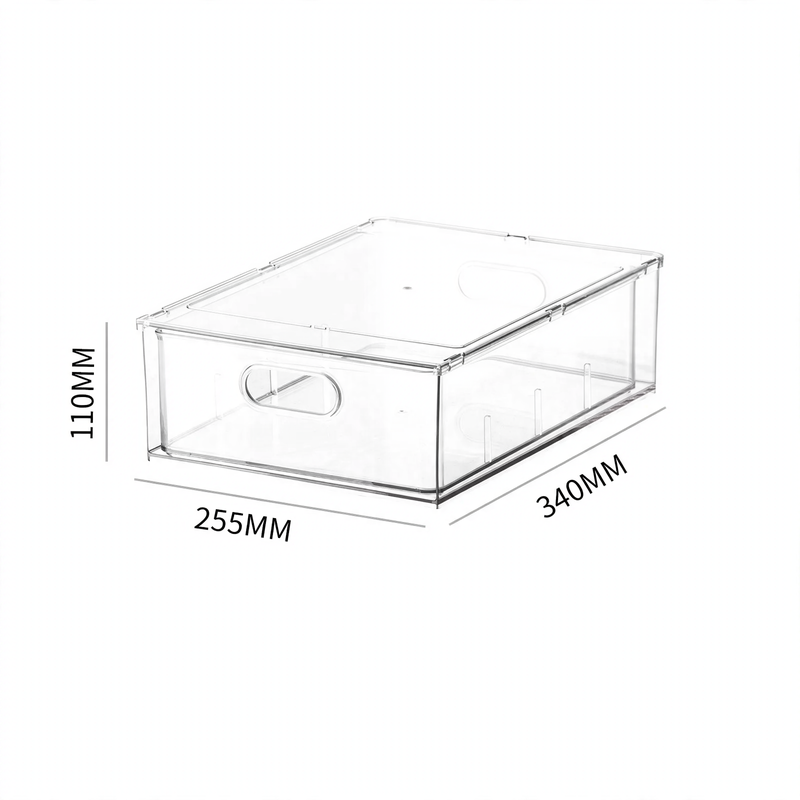 Refrigerator storage box, drawer system