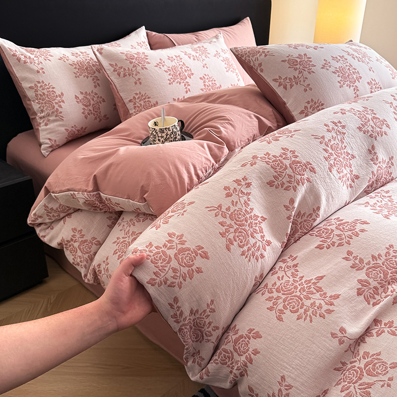 Three-layer cotton muslin bed linen set