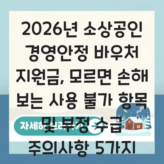 경영안정바우처 지원금 사용 불가 항목 및 부정 수급 주의사항 대표 이미지