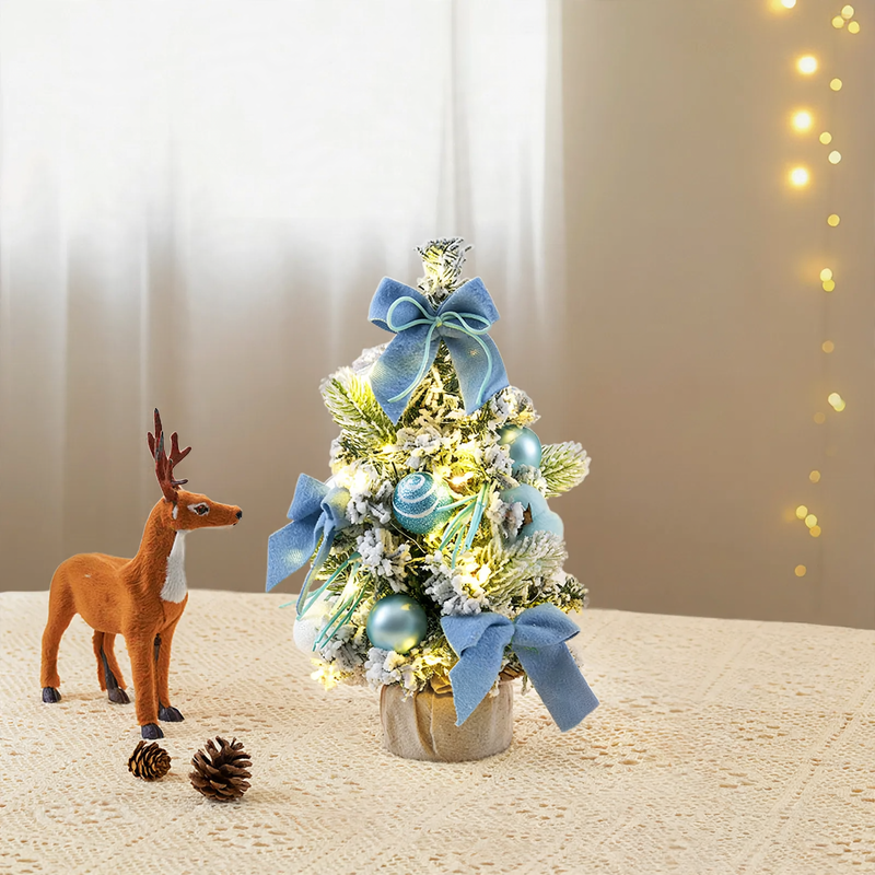 Mini Christmas Tree with Bow Decoration, PVC