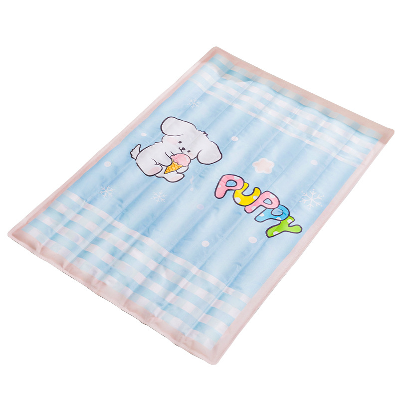 Pet cooling mat with grid pattern, breathable, spring and summer
