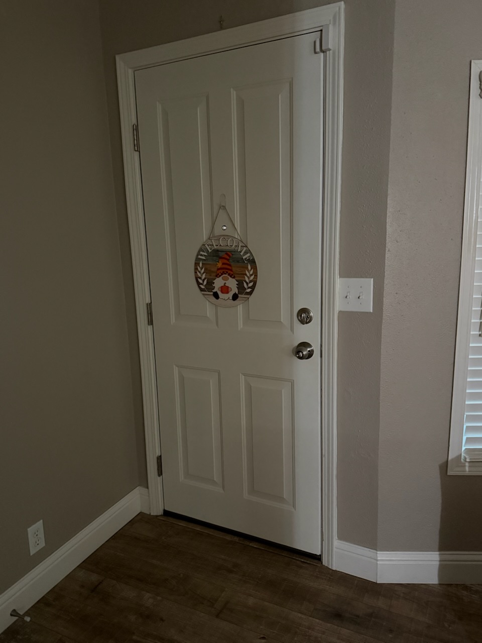 White panel entry door interior view