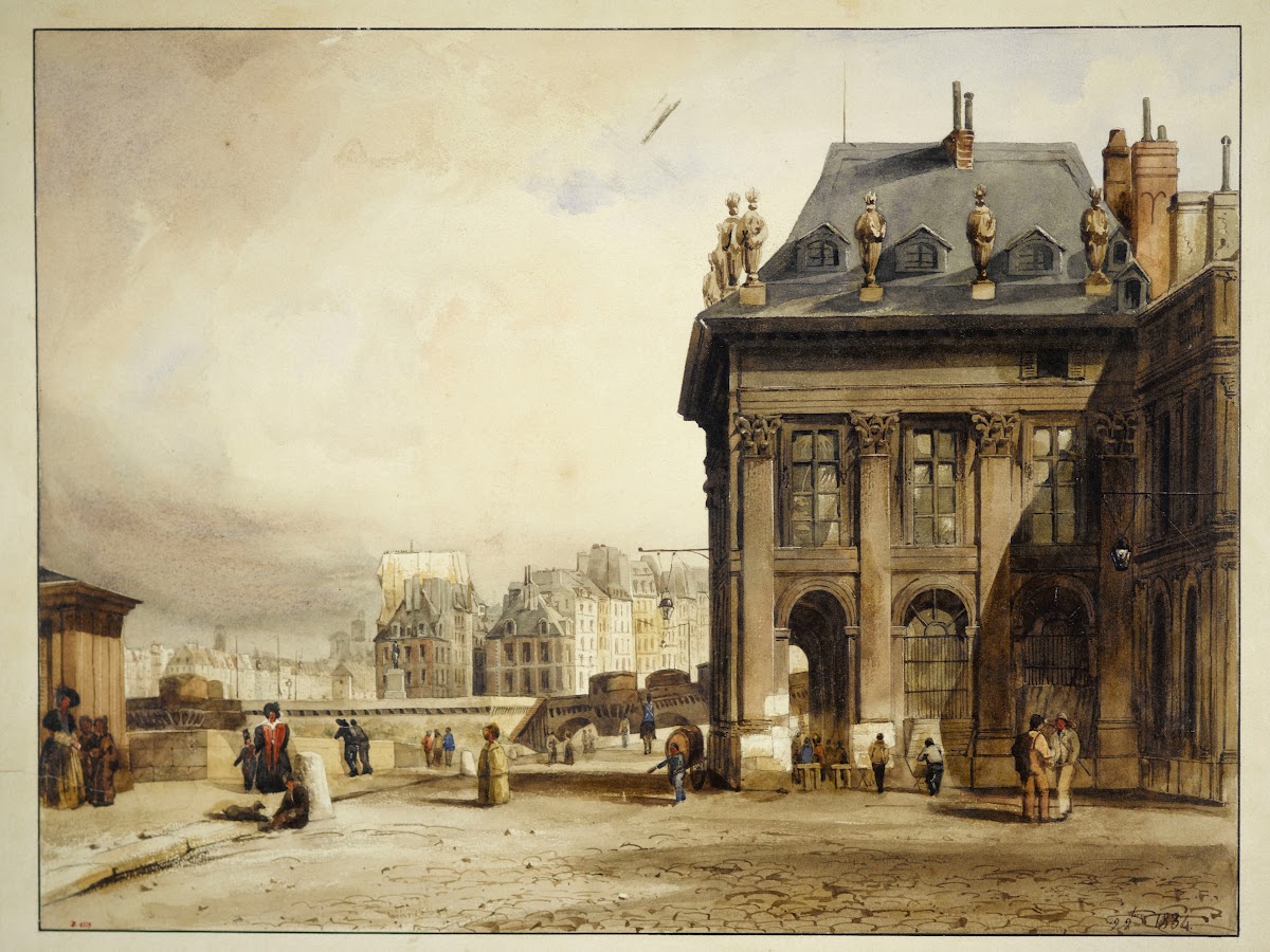 LInstitut laile gauche avec le portique 1834